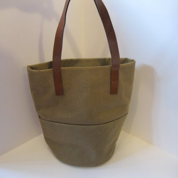 Agnes B. Handbags - Agnes B Voyage Circle Tote - Tan Fabric